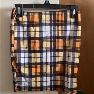Yellow plaid skirt